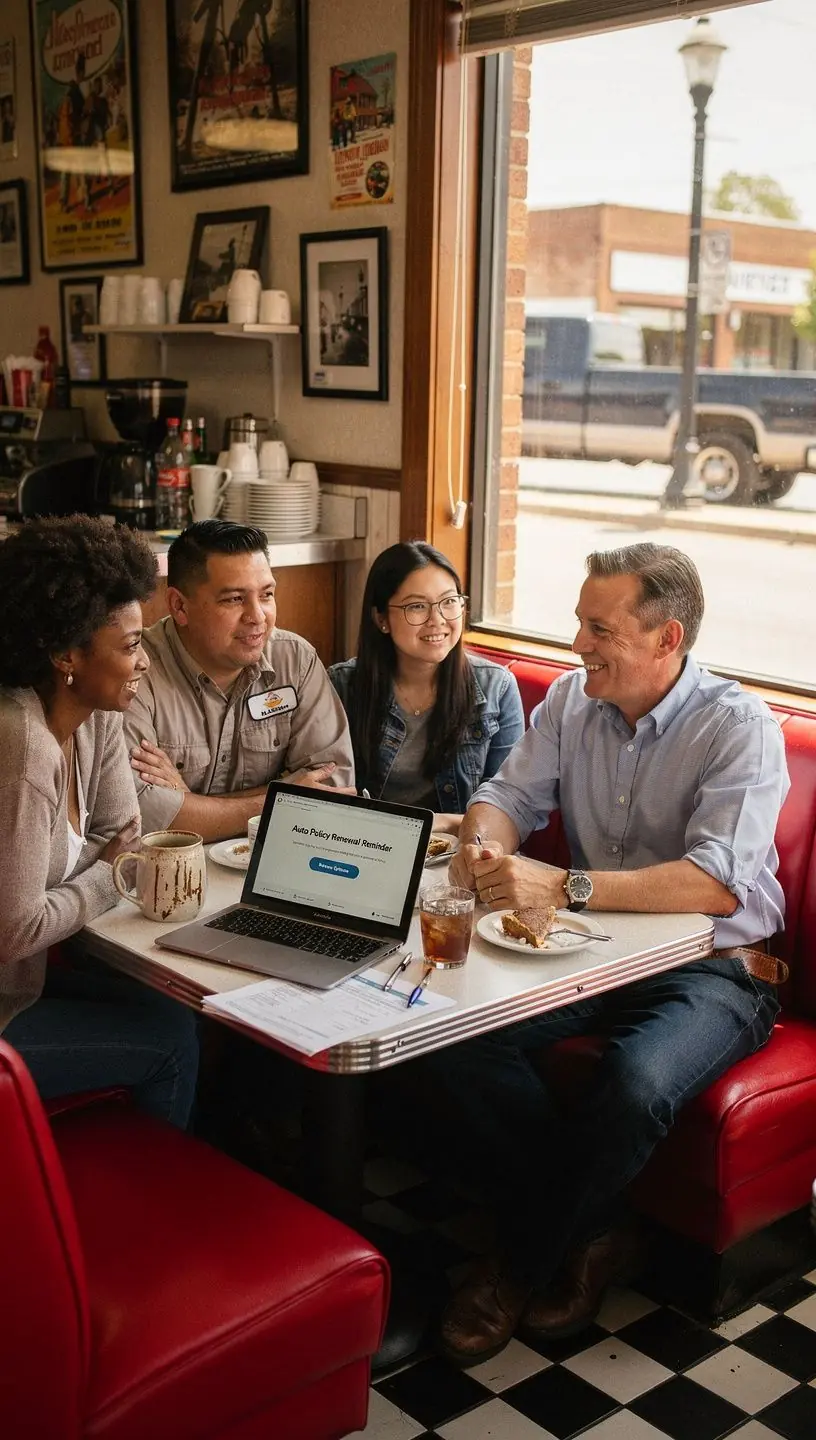 Notatki dotyczące odnowienia polisy ubezpieczeniowej dla właściciela samochodu.